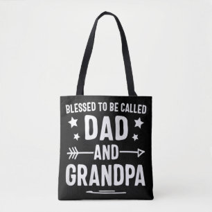 Blessed To Be Called Dad And Grandpa Colourful Tote Bag