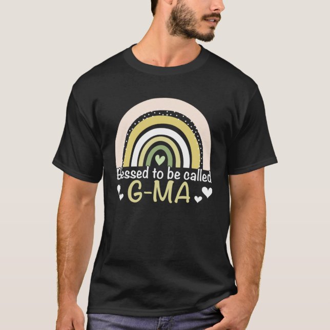 Blessed To Be Called G Ma Boho Rainbow Mother s Da T-Shirt (Front)
