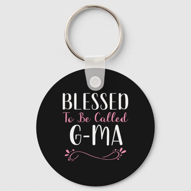 Blessed To Be Called G-ma Cute Cool Gma  Key Ring (Front)