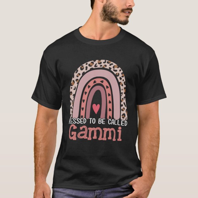 Blessed To Be Called Gammi Rainbow Leopard Mother  T-Shirt (Front)