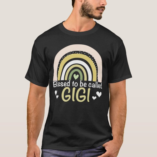 Blessed To Be Called Gigi Boho Rainbow Mother s Da T-Shirt (Front)