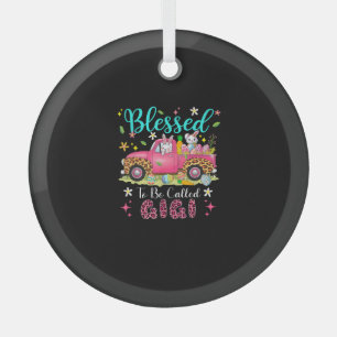 Blessed To Be Called Gigi Easter Bunnies Chocolate Glass Tree Decoration