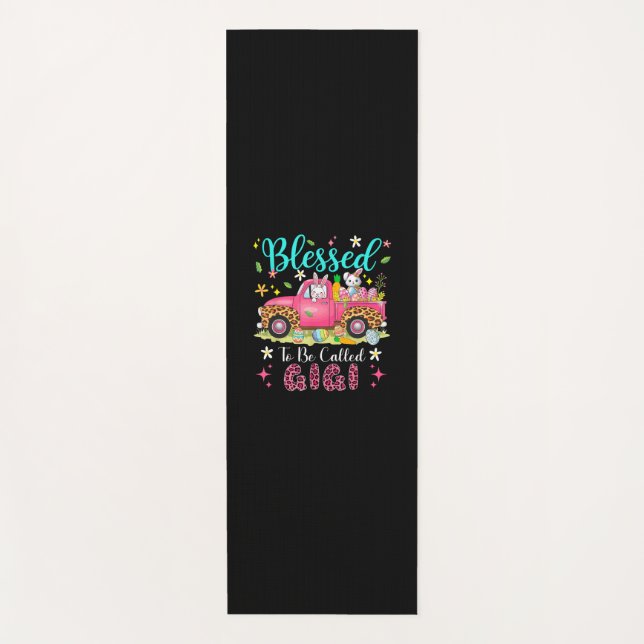 Blessed To Be Called Gigi Easter Bunnies Chocolate Yoga Mat (Front)