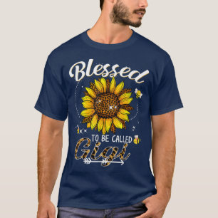 Blessed To Be Called Gigi Funny Leopard Sunflower  T-Shirt