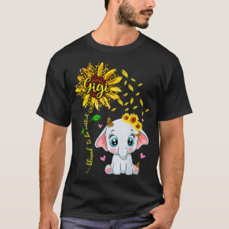 Blessed To Be Called Gigi Sunflower Elephant  T-Shirt