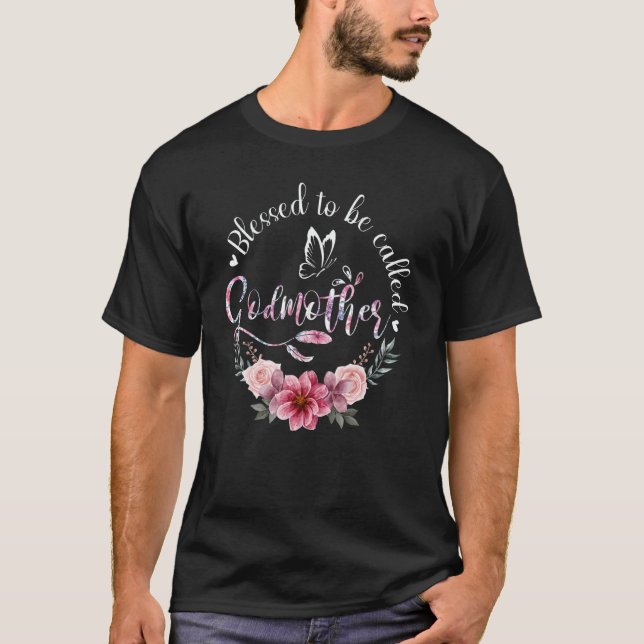 Blessed To Be Called Godmother Women Floral Decor  T-Shirt (Front)