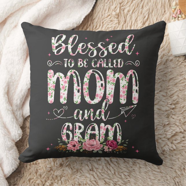 Blessed To Be Called Gram Flower Lovers  Cushion (Blanket)