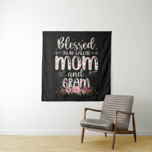 Blessed To Be Called Gram Flower Lovers Tapestry