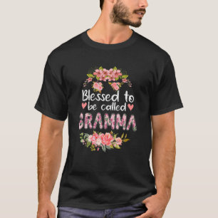 Blessed To Be Called Gramma Floral Gramma Mothers T-Shirt