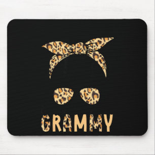 Blessed to be called grammy leopard messy bun mouse mat