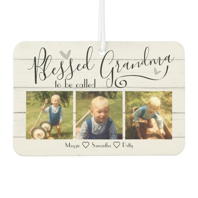 Blessed to be Called Grandma 3 Photo Car Air Freshener (Front)