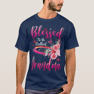 Blessed To Be Called Grandma Butterfly Flower Moth T-Shirt