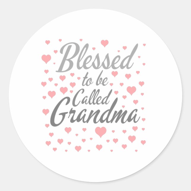 Blessed to be called grandma classic round sticker (Front)