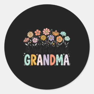 Blessed to be called grandma flowers mother's day classic round sticker