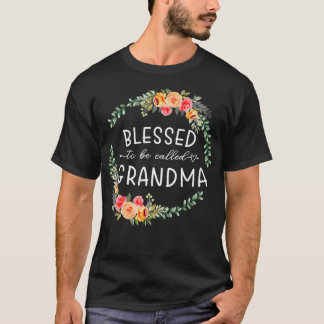 Blessed to be called Grandma Women Flower Decor Gr T-Shirt