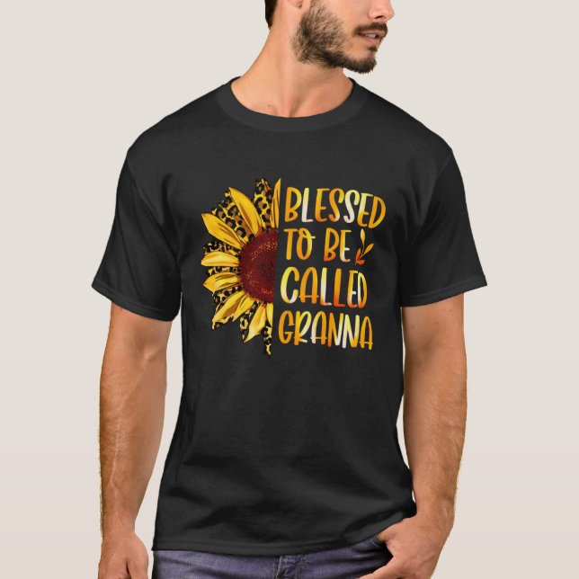 Blessed To Be Called Granna Cute Sunflower Mothers T-Shirt (Front)