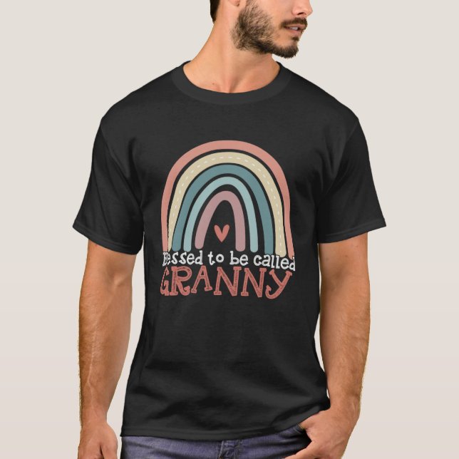 Blessed To Be Called Granny Boho Rainbow Mothers D T-Shirt (Front)