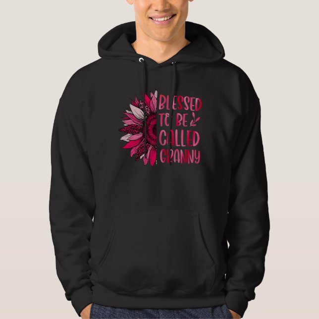 Blessed To Be Called Granny Cute Floral Women Moth Hoodie (Front)