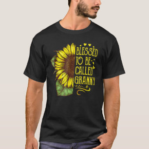 Blessed To Be Called Granny Grandma Sunflower Moth T-Shirt
