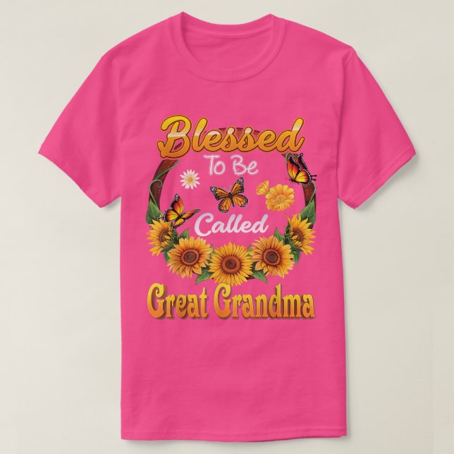 Blessed To Be Called Great Grandma Sunflower Mothe T-Shirt (Design Front)