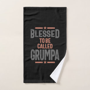 Blessed To Be Called Grumpa Grandfather Hand Towel