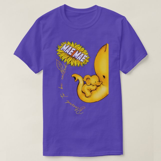 Blessed To Be Called Mae Mae Sunflower Elephant Mo T-Shirt (Design Front)