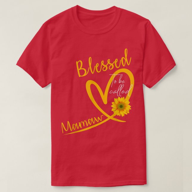 Blessed To Be Called Mamaw Heart Sunflower Mothers T-Shirt (Design Front)