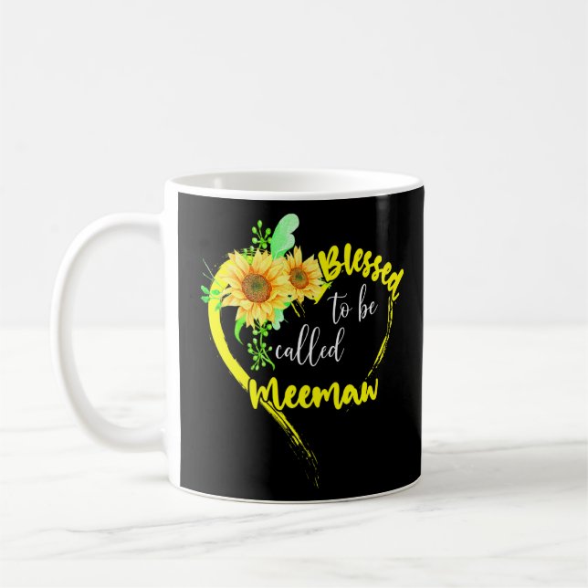 Blessed To Be Called Meemaw Sunflower Meemaw Mothe Coffee Mug (Left)