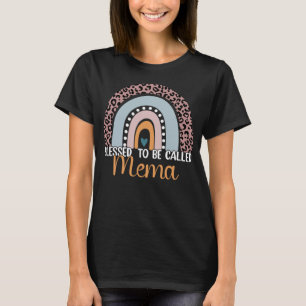 Blessed To Be Called Mema Rainbow Leopard Mum Gran T-Shirt