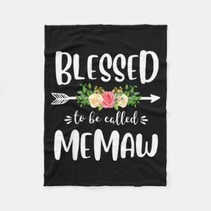 Blessed to be called memaw floral arrow design fleece blanket