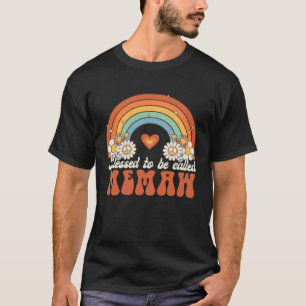 Blessed To Be Called Memaw Groovy Rainbow Mothers T-Shirt