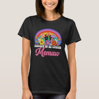 Blessed To Be Called Memaw Rainbow Groovy Hippie F T-Shirt