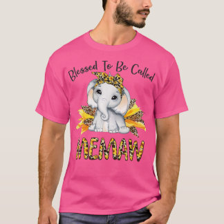 Blessed To Be Called Memaw Sunflower Elephant Moth T-Shirt