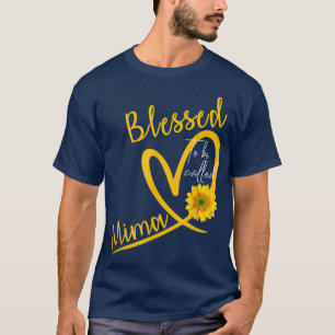 Blessed To Be Called Mima Heart Sunflower Mothers T-Shirt