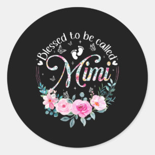 Blessed To Be Called Mimi Cute Floral Mothers Day  Classic Round Sticker