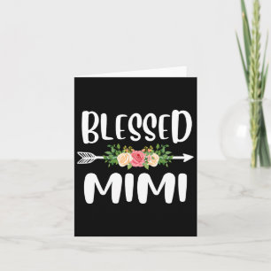 Blessed To Be Called Mimi Floral Arrow Design Moth Card
