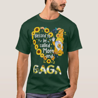 Blessed To Be Called Mom and Gaga Fall Gnome Sunfl T-Shirt