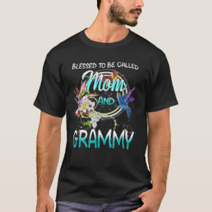 Blessed To Be Called Mom And Grammy Floral Mother' T-Shirt