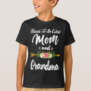 Blessed to be called mom and grandma floral T-Shirt
