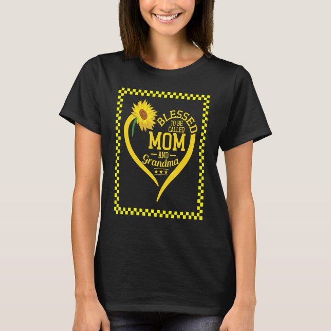Blessed to Be Called Mom and Grandma Mothers Day S T-Shirt (Front)