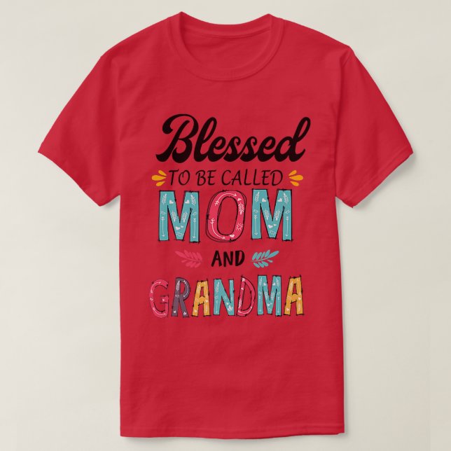 blessed to be called mom and grandma Premium  T-Shirt (Design Front)