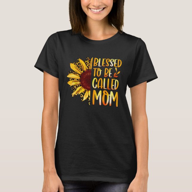 Blessed To Be Called Mom Cute Sunflower Women Moth T-Shirt (Front)