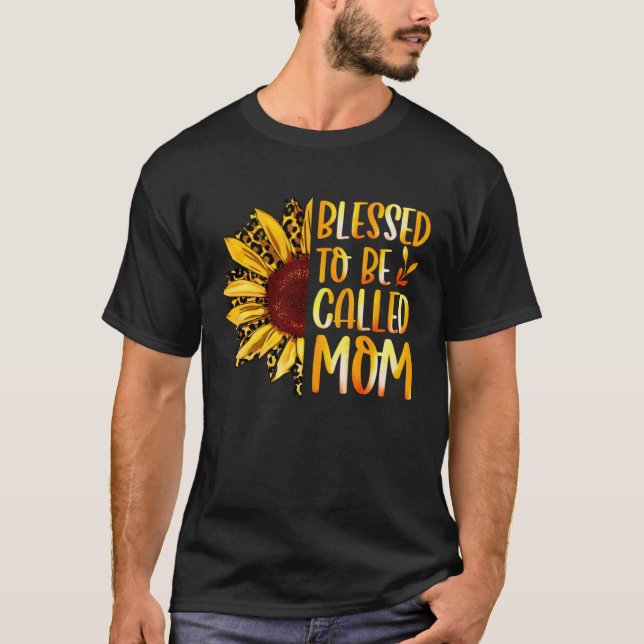Blessed To Be Called Mom Cute Sunflower Women Moth T-Shirt (Front)