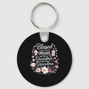 Blessed to be called mom grandma great grandma key ring