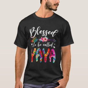 Blessed To Be Called Mom & Yaya Floral Tie Dye Mot T-Shirt