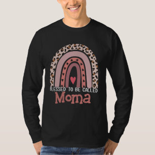 Blessed To Be Called Moma Rainbow Leopard Print Mo T-Shirt