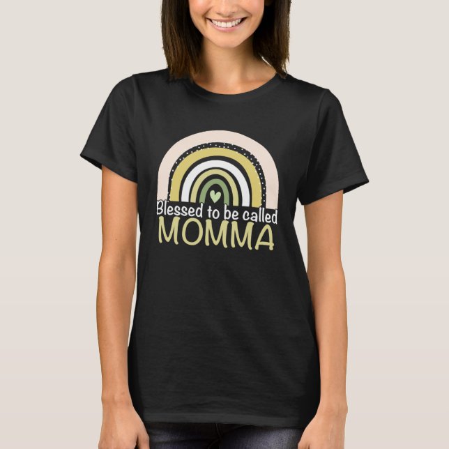Blessed To Be Called Momma Boho Rainbow Mother s D T-Shirt (Front)