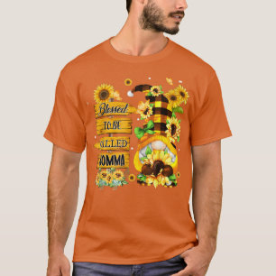 Blessed To Be Called Momma Gnome Sunflower Cute Mo T-Shirt