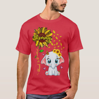 Blessed To Be Called Mommy Sunflower Elephant  T-Shirt
