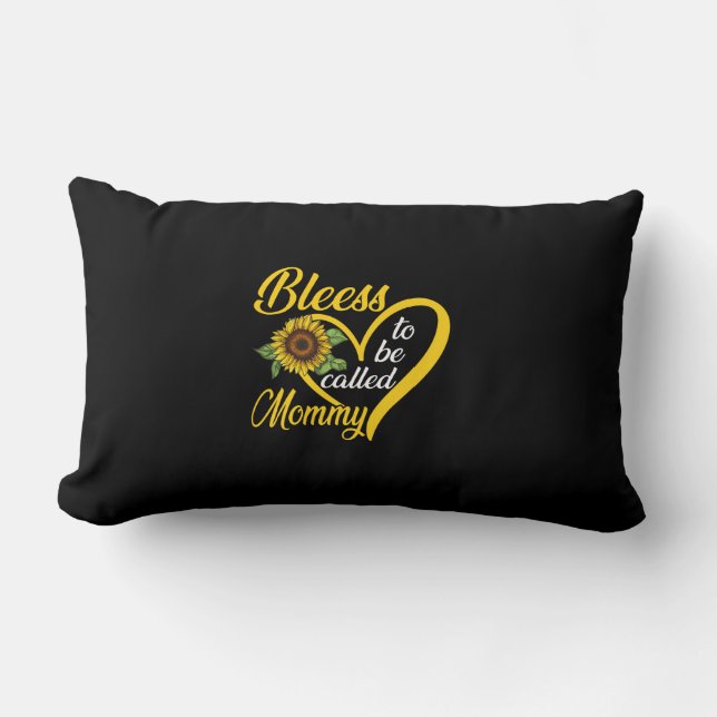 Blessed To Be Called Mommy Sunflower Heart Mothers Lumbar Cushion (Front)